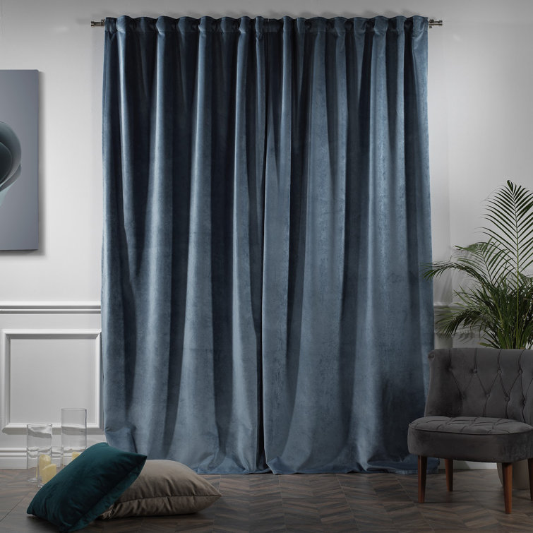 Extra Long and Extra Wide Solid Luxury Matte Velvet Single Curtain Panel